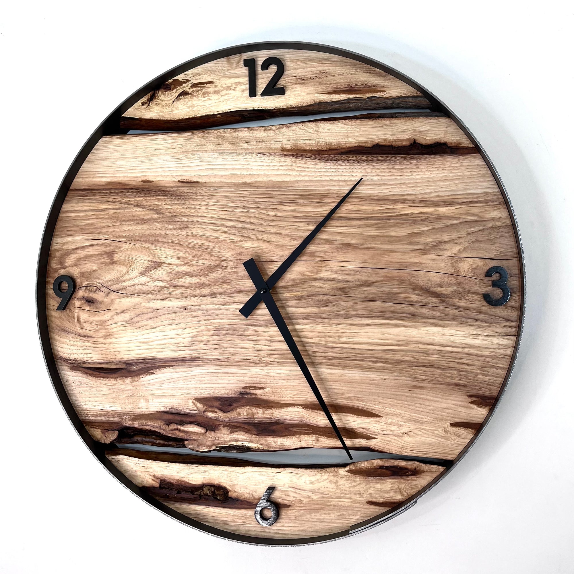 *RESERVED // 21” Hickory Live Edge Wood Clock