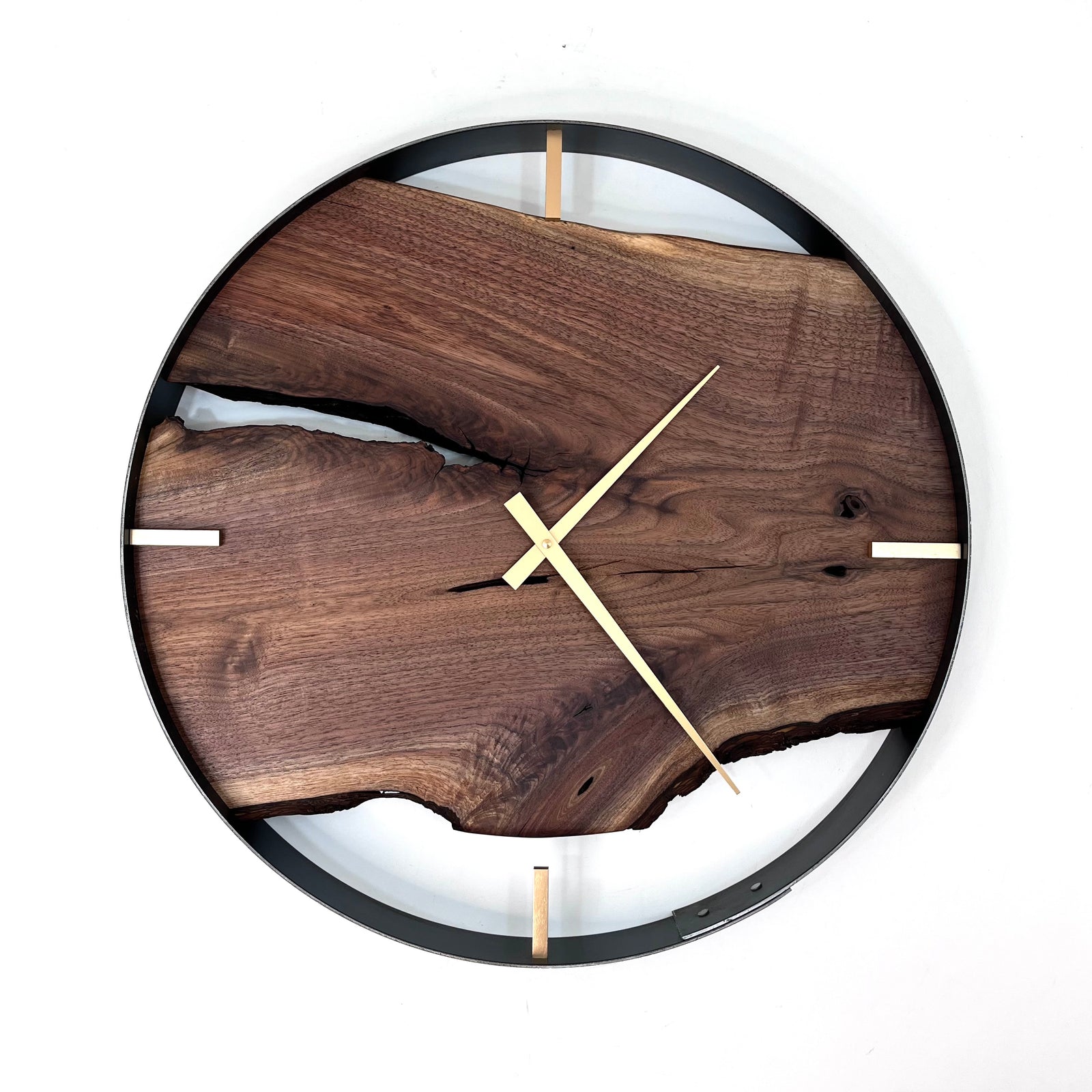 *NEW // 21” Black Walnut Live Edge Wood Clock