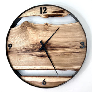 *RESERVED // 21” Hickory Live Edge Wood Clock