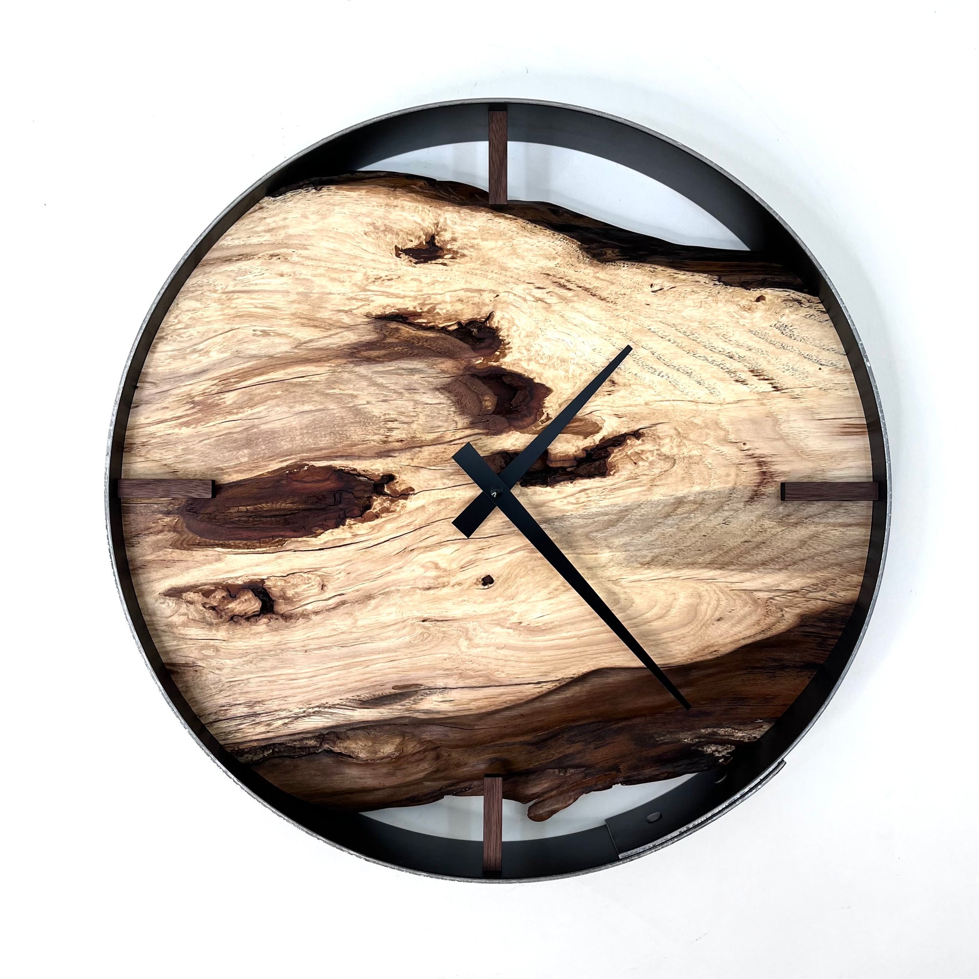 *NEW // 14” Hickory Live Edge Wood Wall Clock