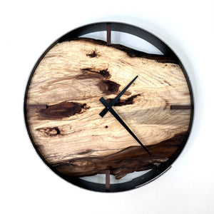 *NEW // 14” Hickory Live Edge Wood Wall Clock