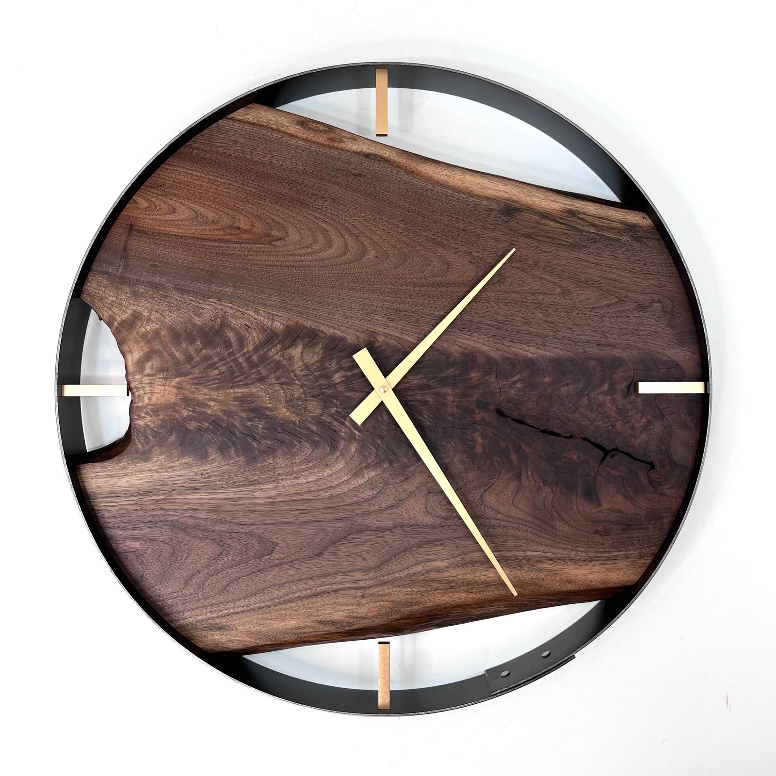 *NEW // 21” Black Walnut Live Edge Wood Clock