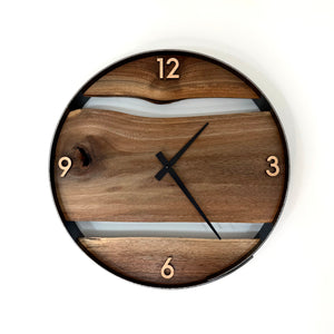 *NEW // 14” Black Walnut Live Edge Wood Wall Clock