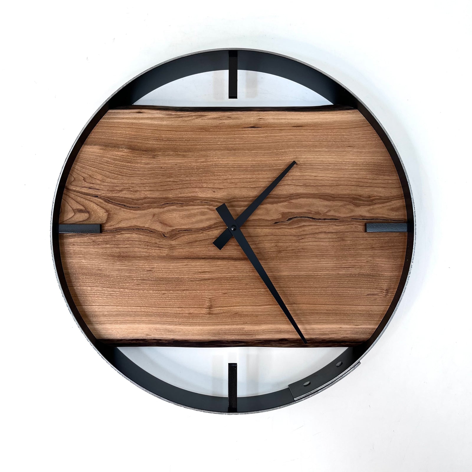 *NEW // 14” Cherry Live Edge Wood Wall Clock
