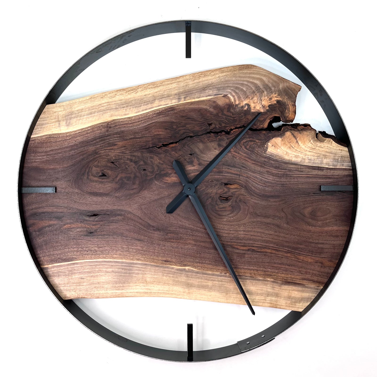 *NEW // 30” Black Walnut Live Edge Wood Clock