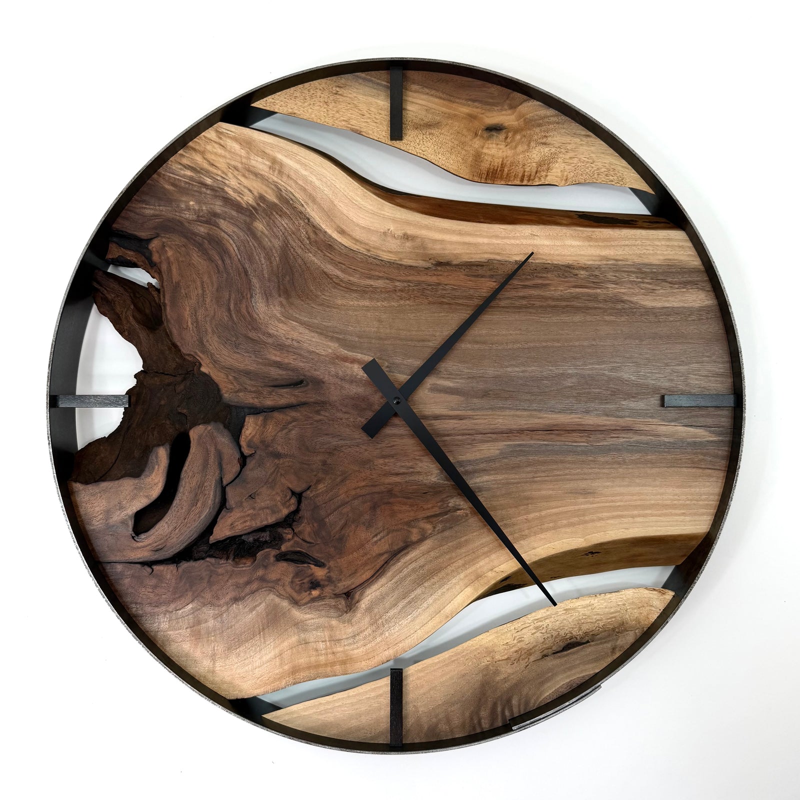 *NEW // 21” Black Walnut Live Edge Wood Clock