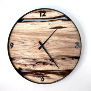 *RESERVED // 21” Hickory Live Edge Wood Clock