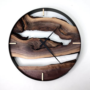 *NEW // 21” Black Walnut Live Edge Wood Clock