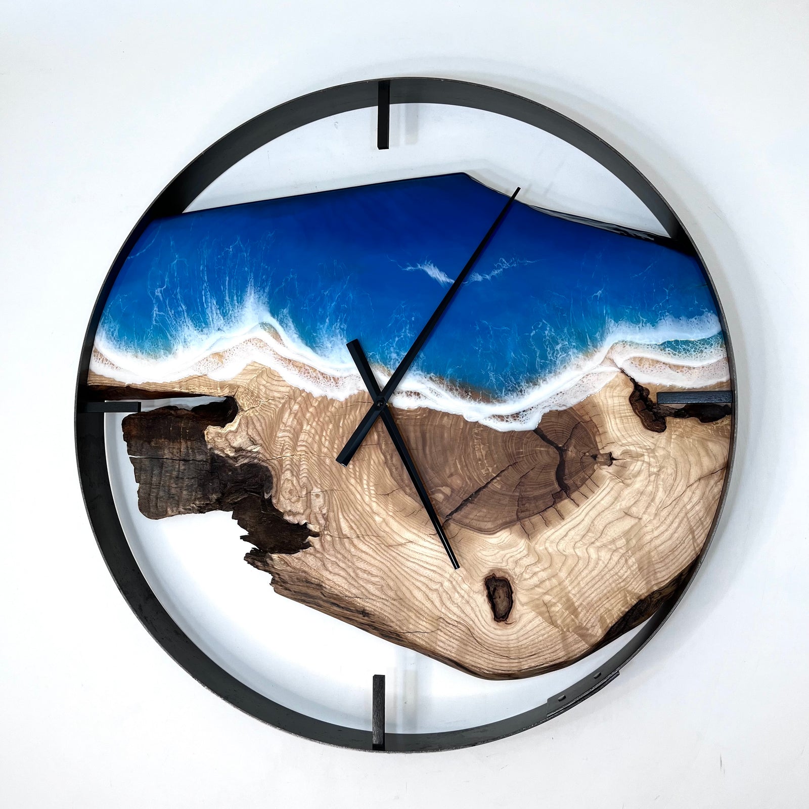 25” Life’s a Beach Live Edge Ash Wood Wall Clock
