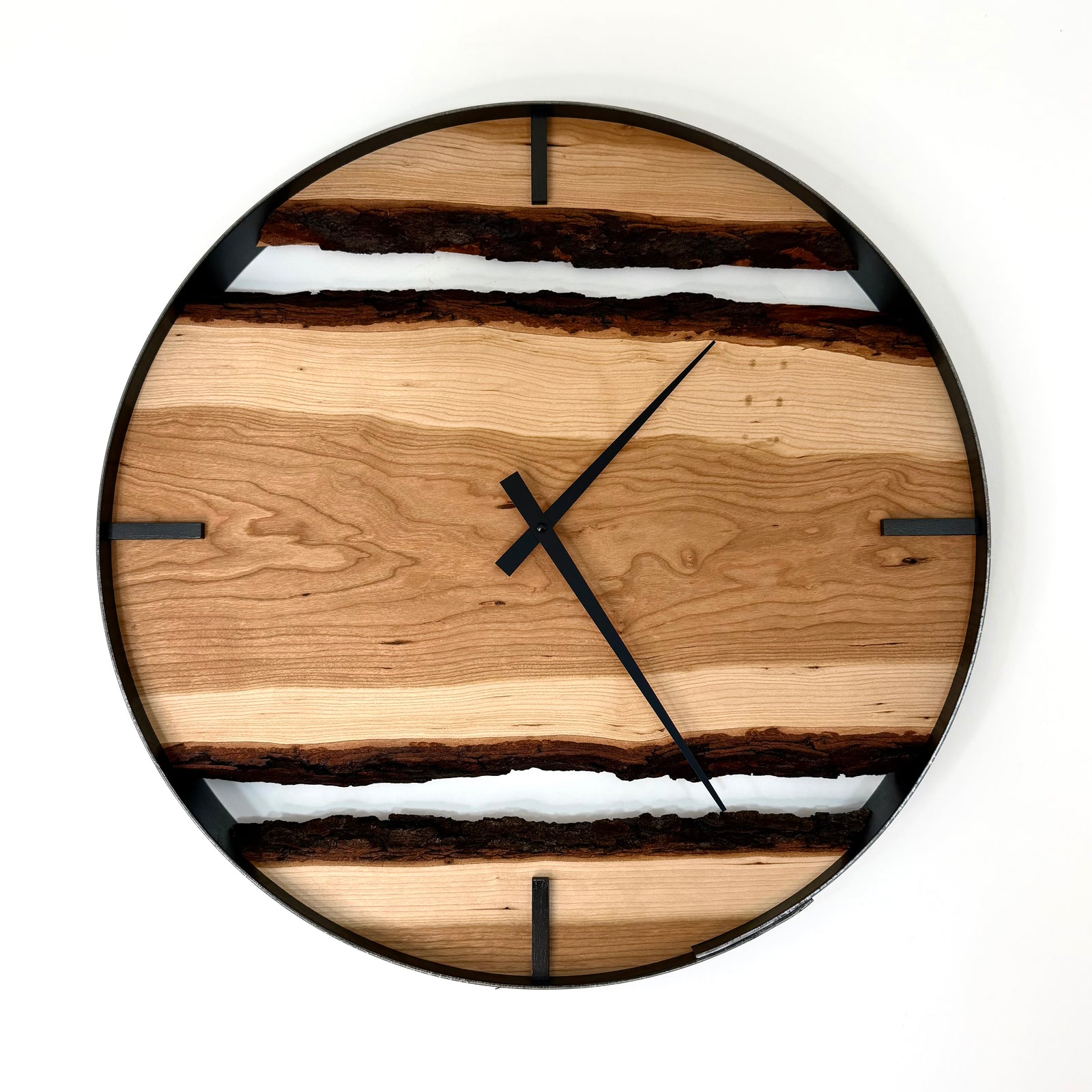 21” Cherry Live Edge Wood Wall Clock