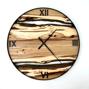 *NEW // 25” Hickory Live Edge Wood Clock