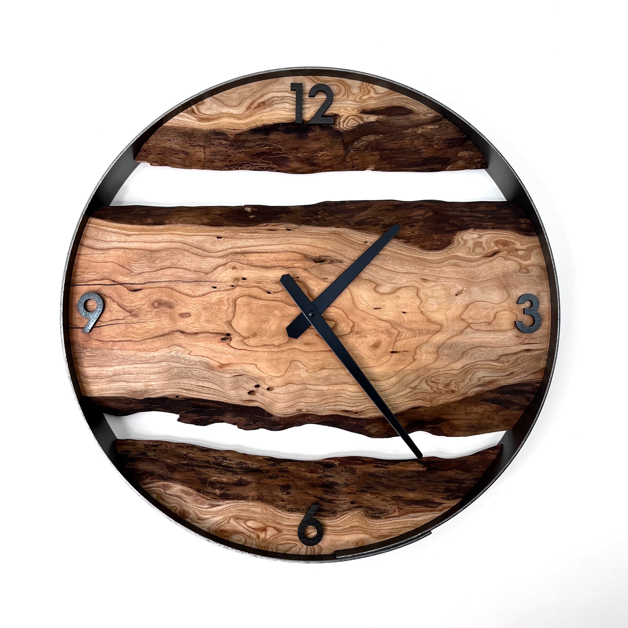 *NEW // 18” Cherry Live Edge Wood Clock