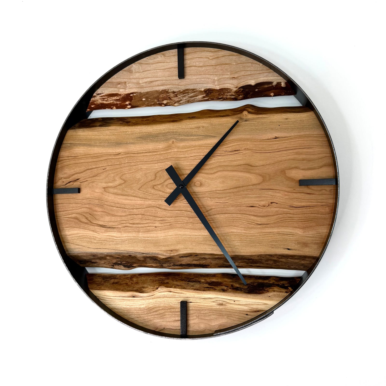 *NEW // 18” Cherry Live Edge Wood Wall Clock
