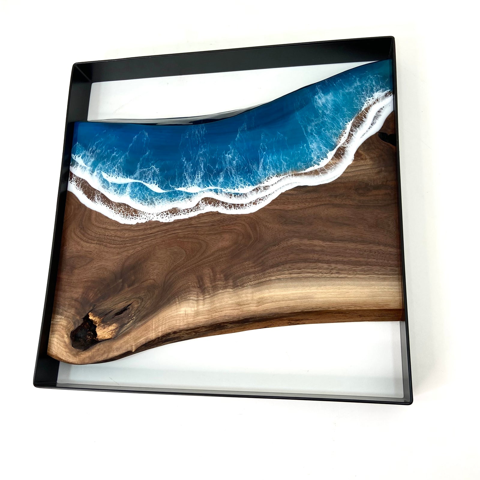 18” Sqwoop Black Walnut Live Edge Wood Wall Art
