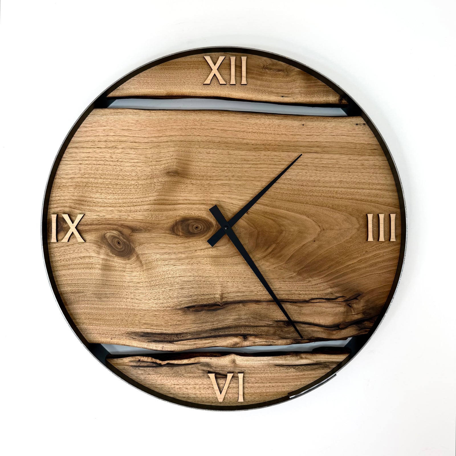 21” Butternut Live Edge Wood Wall Clock
