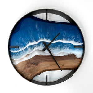 *NEW // 14” Life’s a Beach Live Edge Walnut Wood Wall Clock