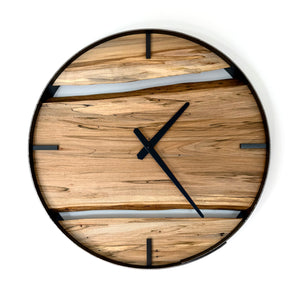 *NEW // 18” Spalted Maple Live Edge Wood Clock