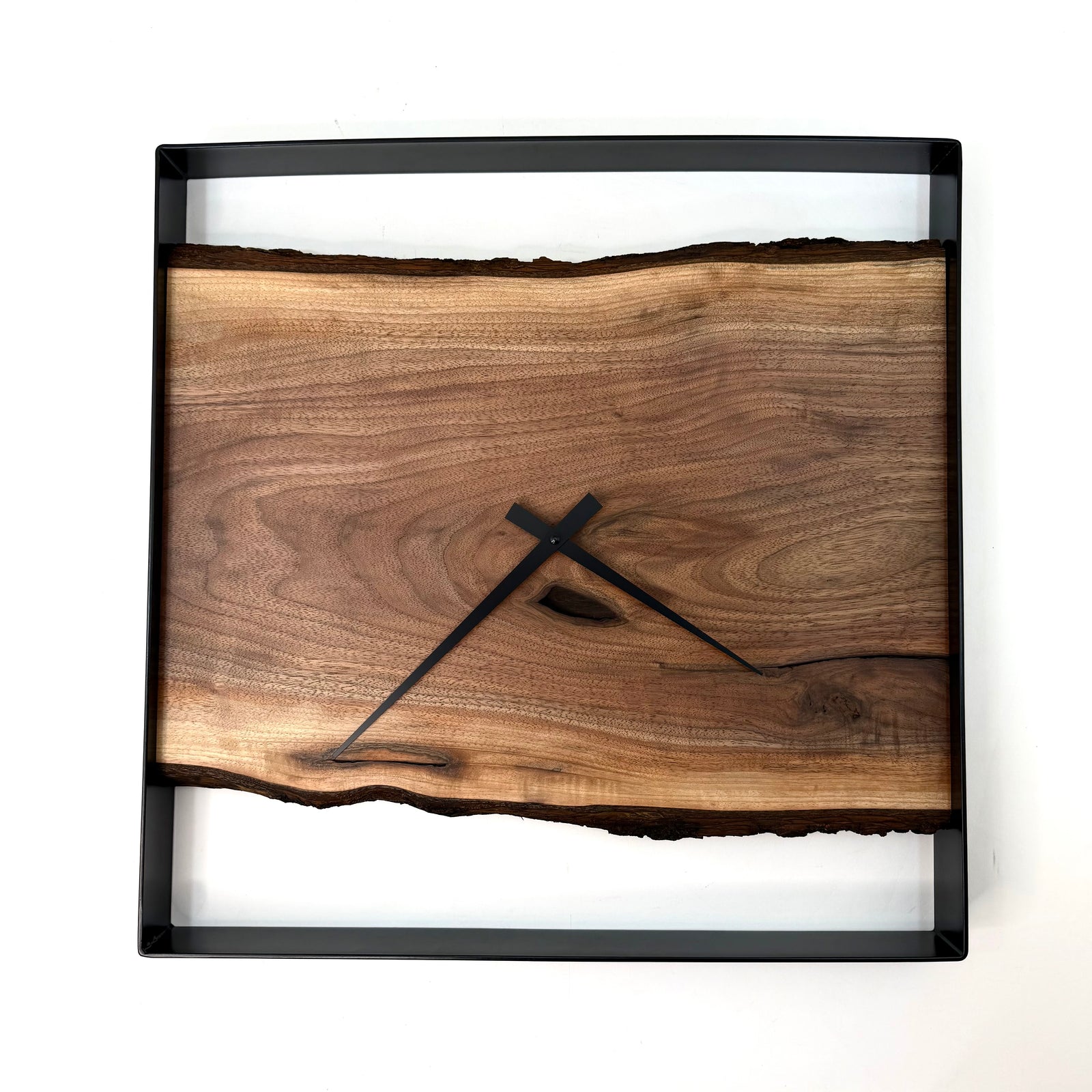 *NEW // 21” Sqwoop Black Walnut Live Edge Wood Clock