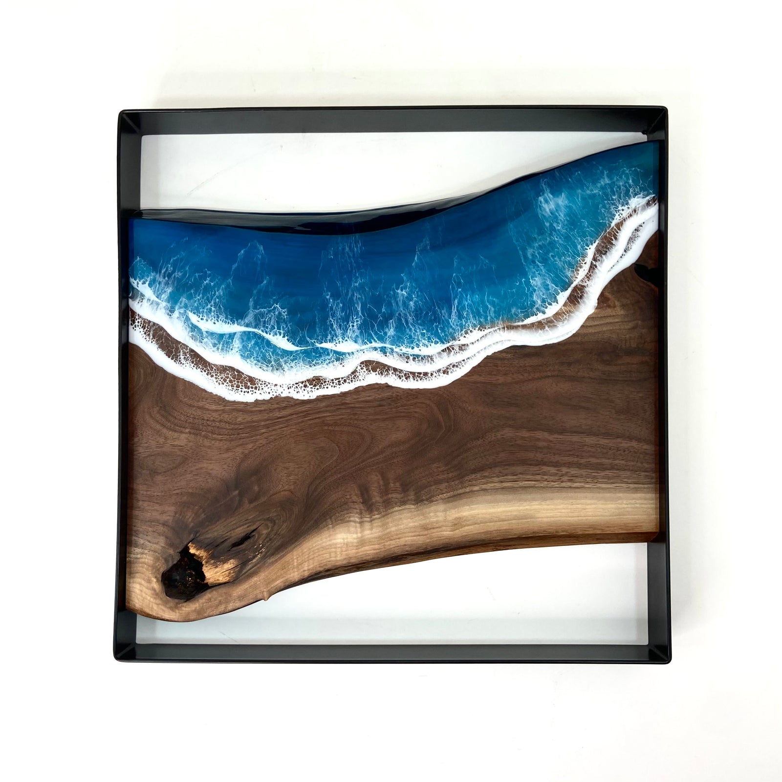 18” Sqwoop Black Walnut Live Edge Wood Wall Art