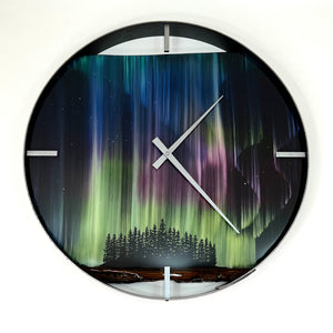 *NEW // 21” Northern Lights Live Edge Black Walnut Wood Wall Clock