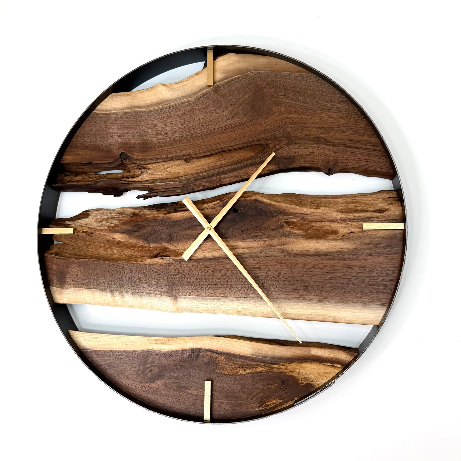 *NEW // 25” Black Walnut Live Edge Wood Clock