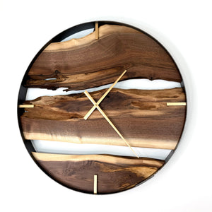 *NEW // 25” Black Walnut Live Edge Wood Clock