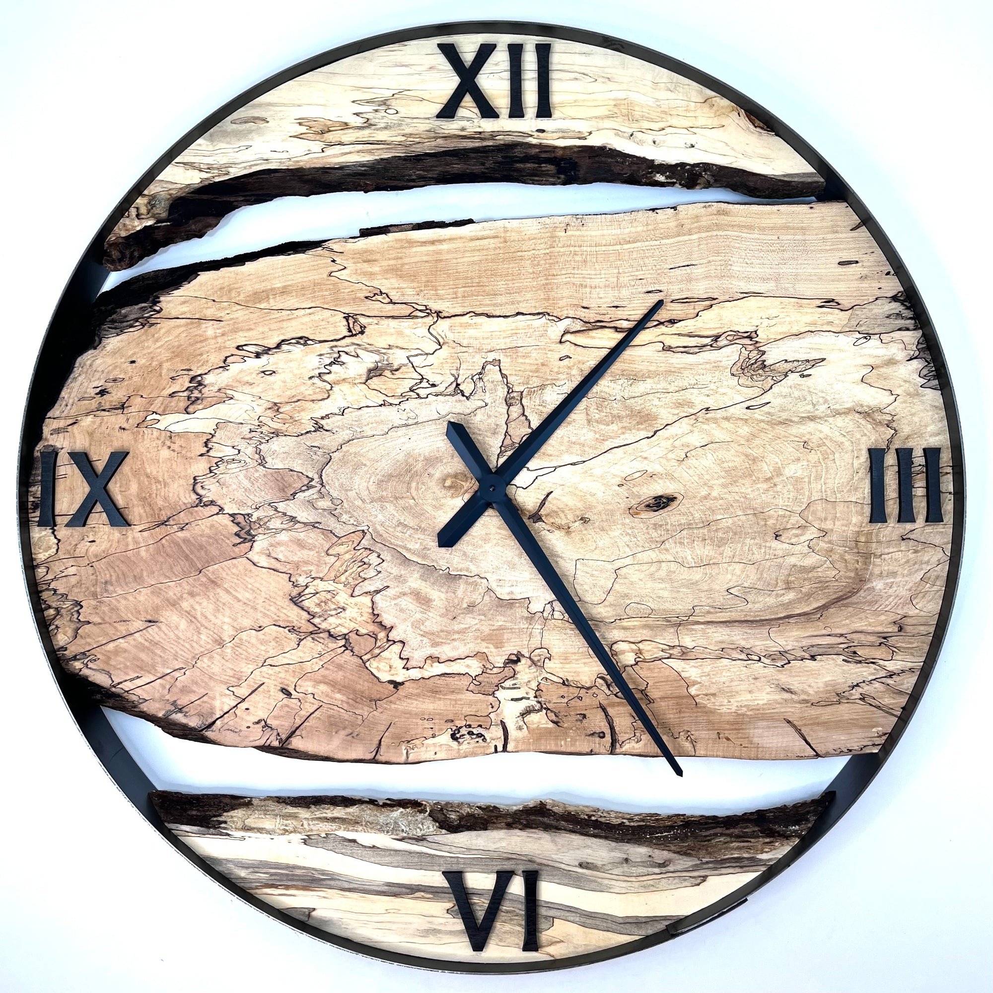 *NEW // 34” Spalted Maple Live Edge Wood Wall Clock