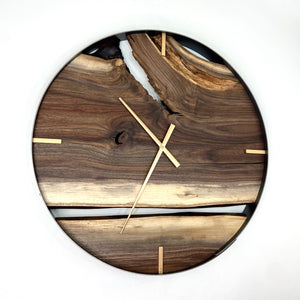 *NEW // 25” Black Walnut Live Edge Wood Clock