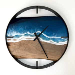 *NEW // 18” Life’s a Beach Live Edge Black Walnut Wall Clock