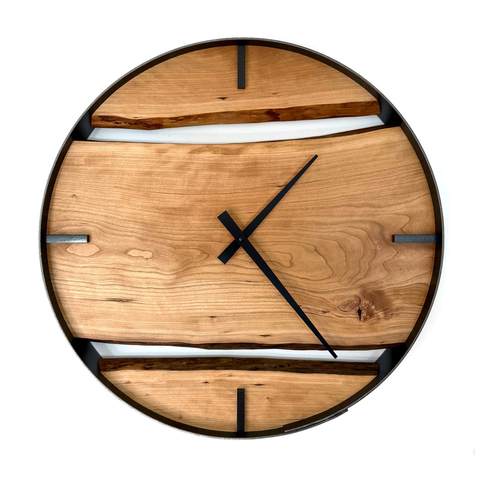*NEW // 18” Cherry Live Edge Wood Wall Clock