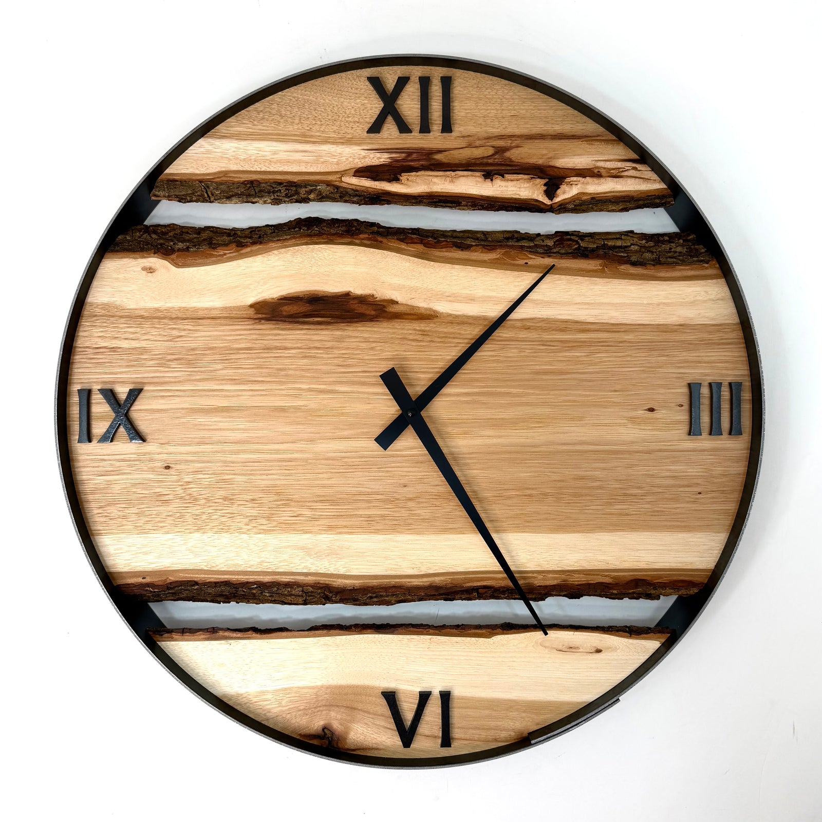 *NEW // 21” Hickory Live Edge Wood Clock
