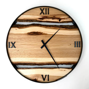 *NEW // 21” Hickory Live Edge Wood Clock