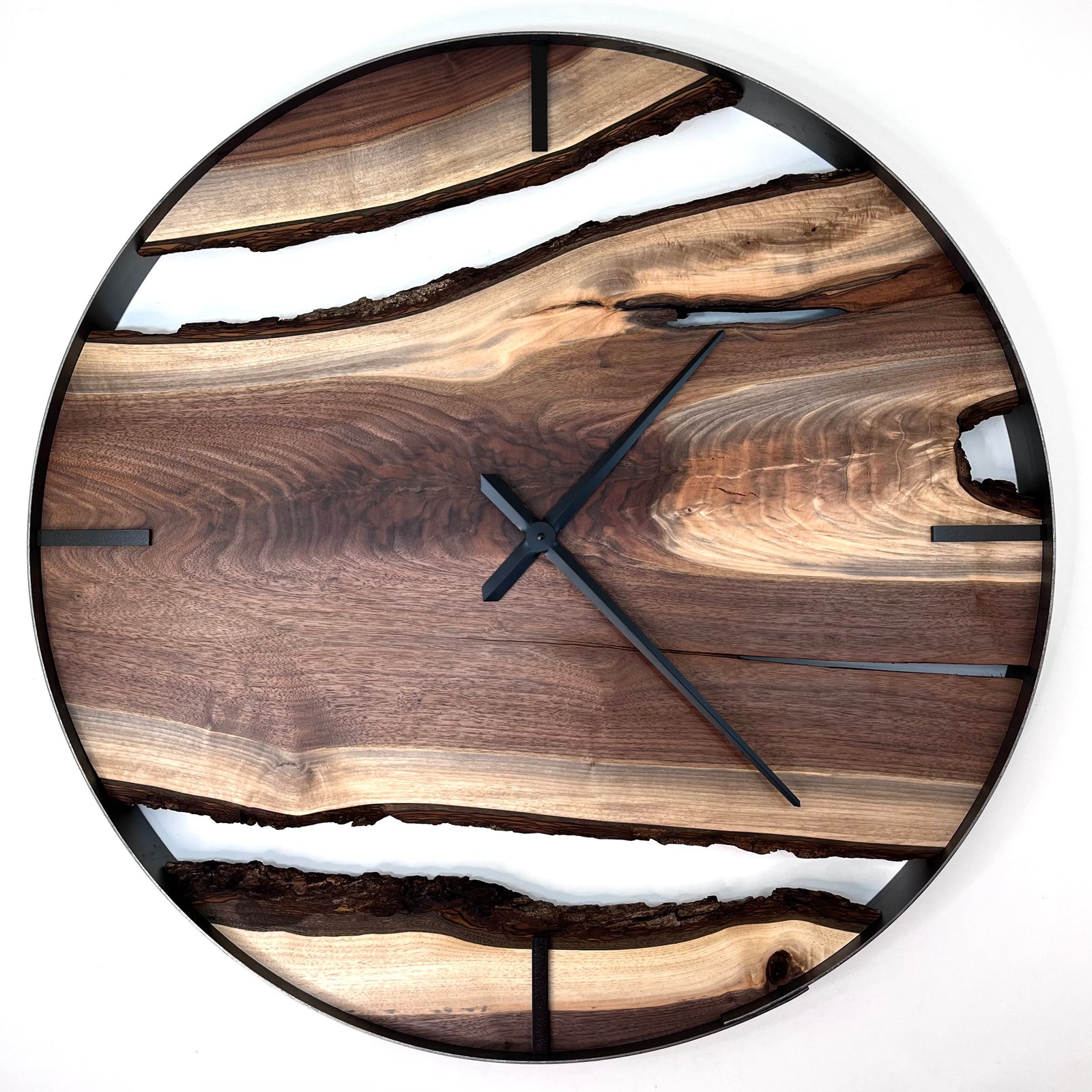 *NEW // 34” Black Walnut Live Edge Wood Wall Clock