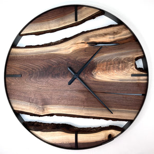 *NEW // 34” Black Walnut Live Edge Wood Wall Clock