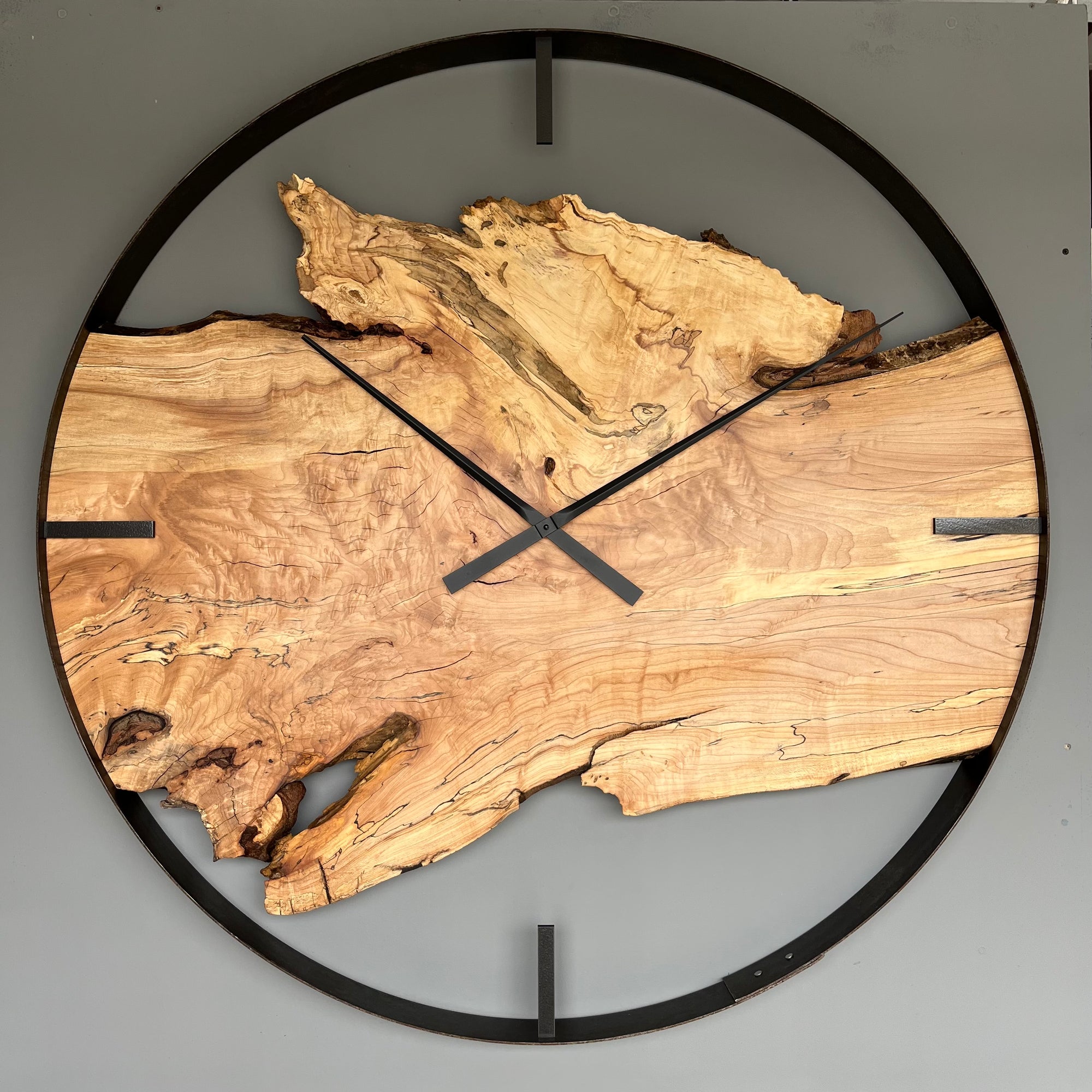 *NEW // 42” Spalted Maple Live Edge Wood Wall Clock