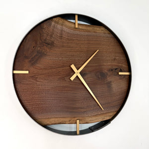 *NEW // 18” Black Walnut Live Edge Wood Wall Clock
