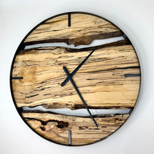 *RESERVED // 30” Spalted Maple Live Edge Wood Wall Clock