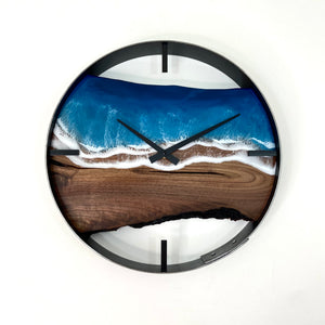 14” Life’s a Beach Live Edge Walnut Wood Wall Clock