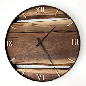 *NEW // 21” Black Walnut Live Edge Wood Wall Clock