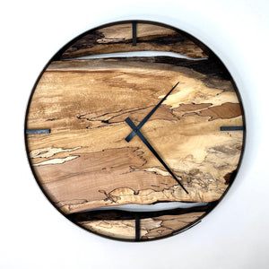 *NEW // 21” Spalted Maple Live Edge Wood Clock