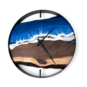 *NEW // 21” Life’s a Beach Live Edge Black Walnut Wall Clock
