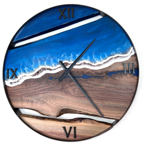 *RESERVED // 30” Life’s a Beach Live Edge Black Walnut Wall Clock