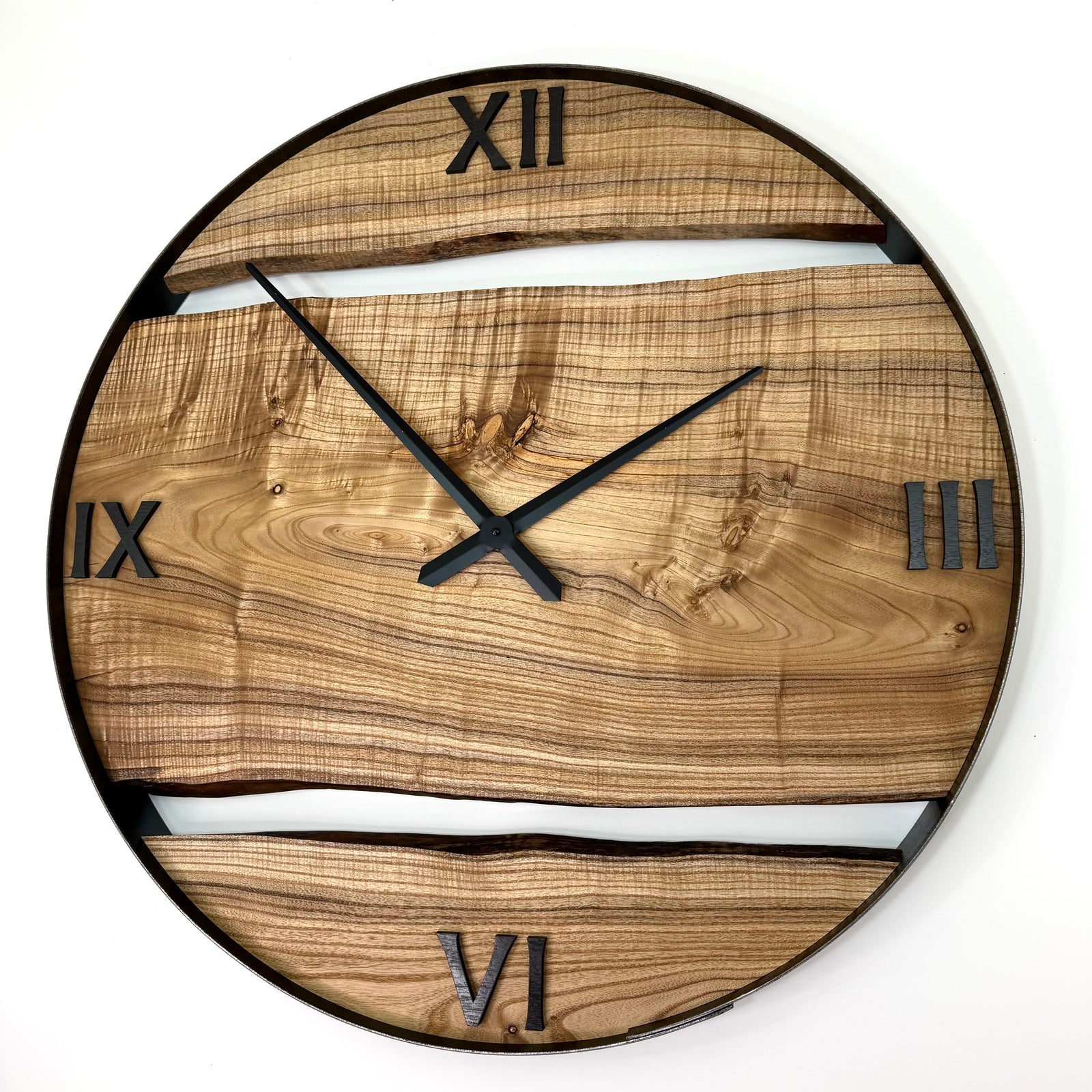 30” Catalpa Live Edge Wood Wall Clock