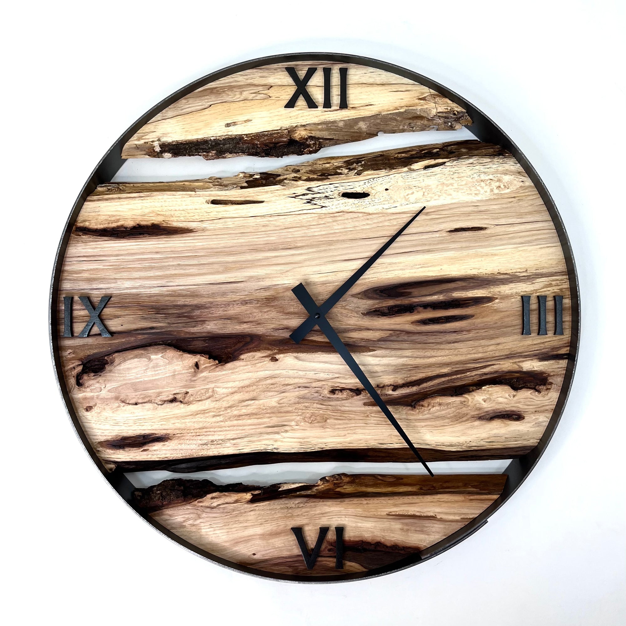 *NEW // 21” Hickory Live Edge Wood Clock