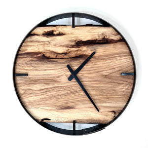 *NEW // 18” Hickory Live Edge Wood Wall Clock