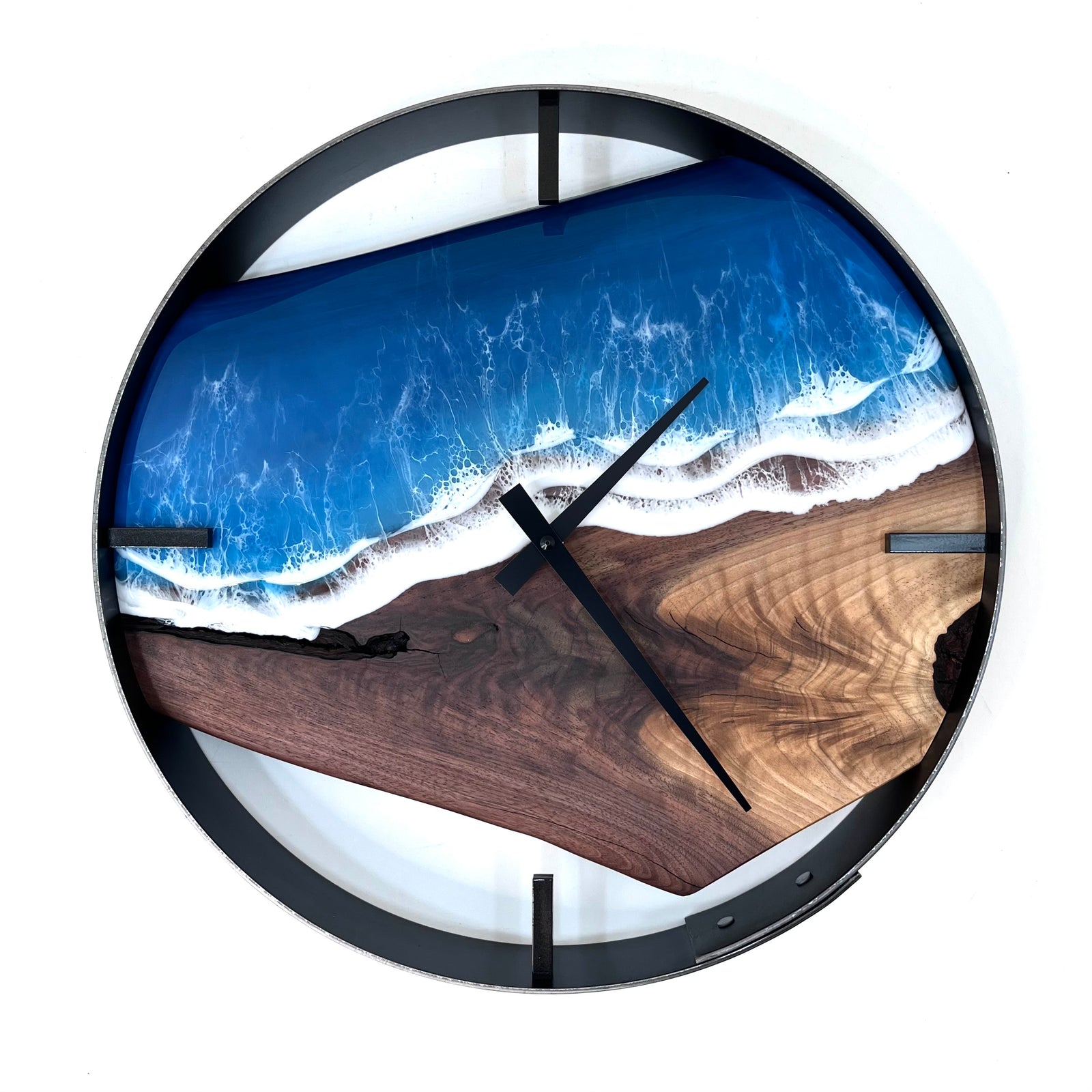 *NEW // 14” Life’s a Beach Live Edge Walnut Wood Wall Clock