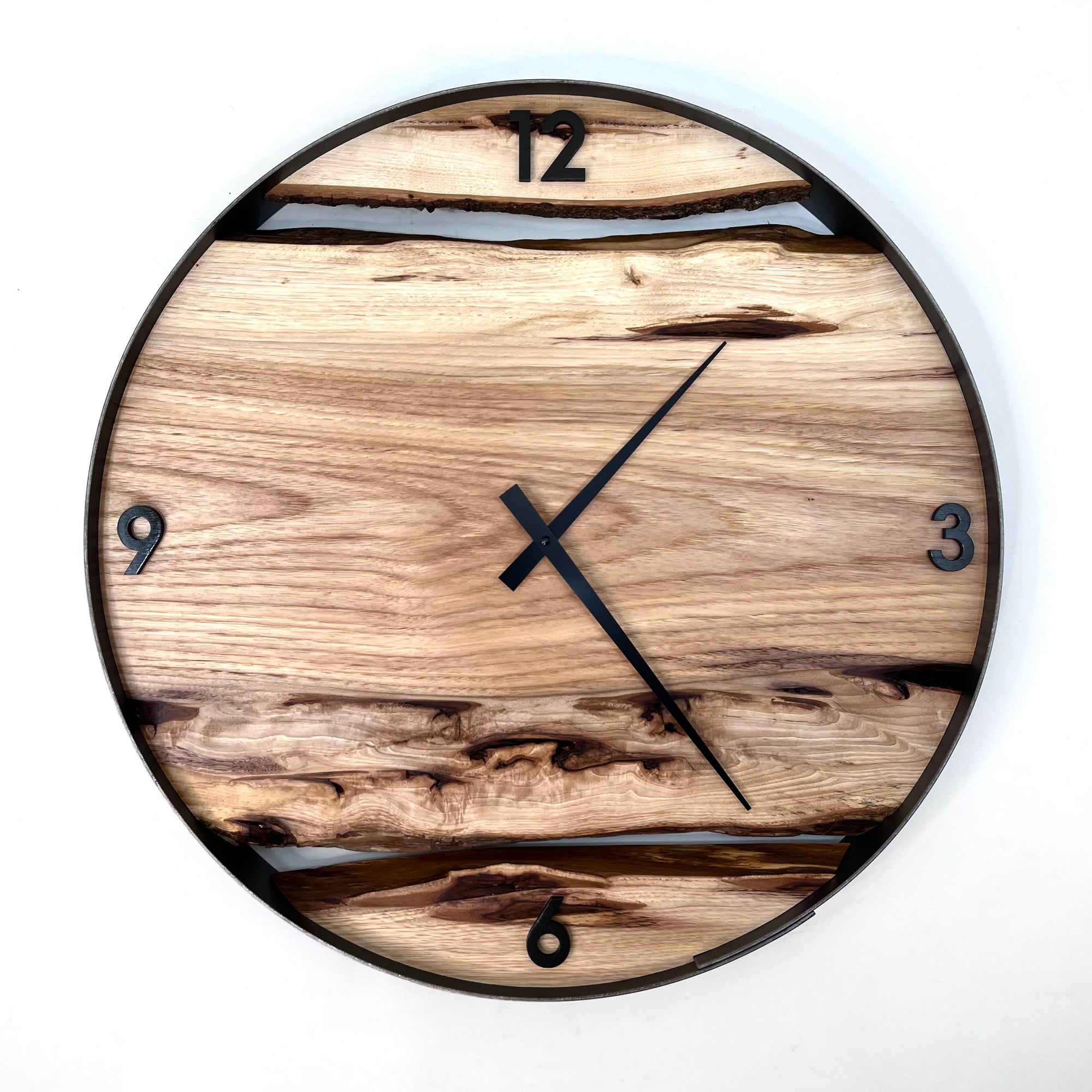 *RESERVED // 21” Hickory Live Edge Wood Clock