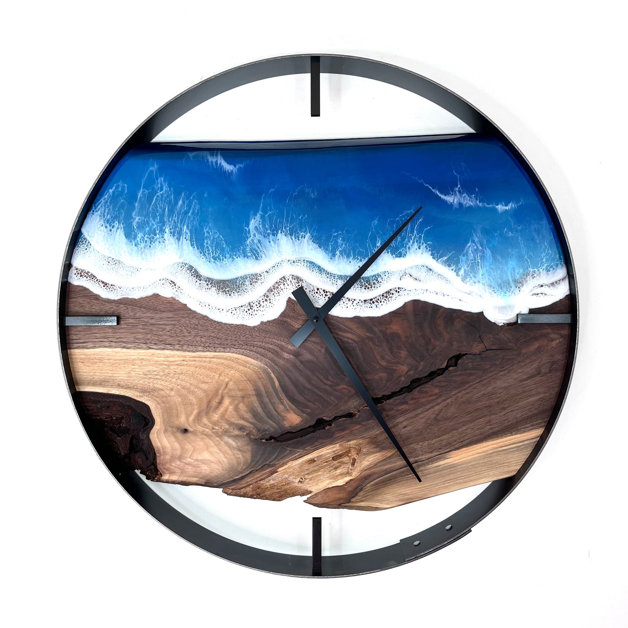 *NEW // 21” Life’s a Beach Live Edge Black Walnut Wall Clock