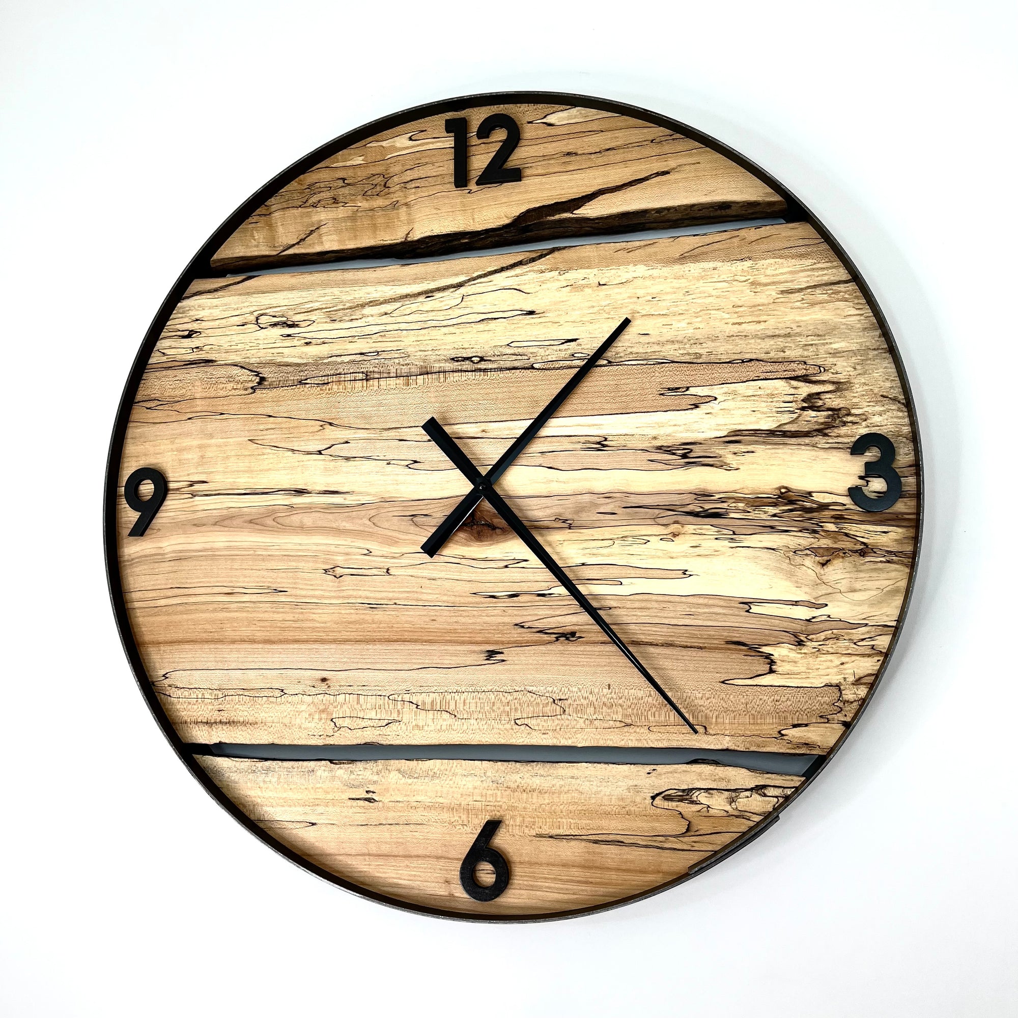 *NEW // 25” Spalted Maple Live Edge Wood Clock