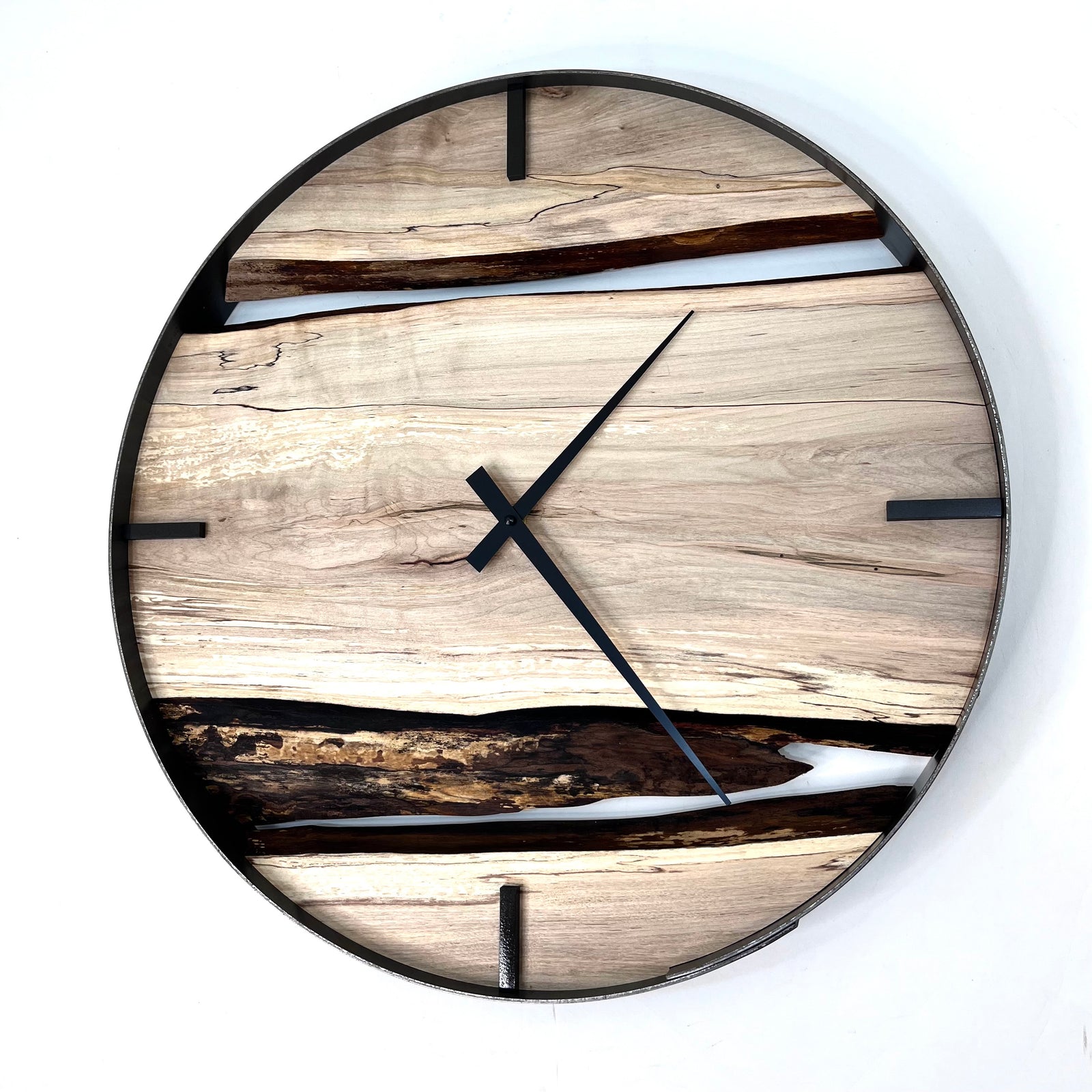 21” Ambrosia Maple Live Edge Wood Clock